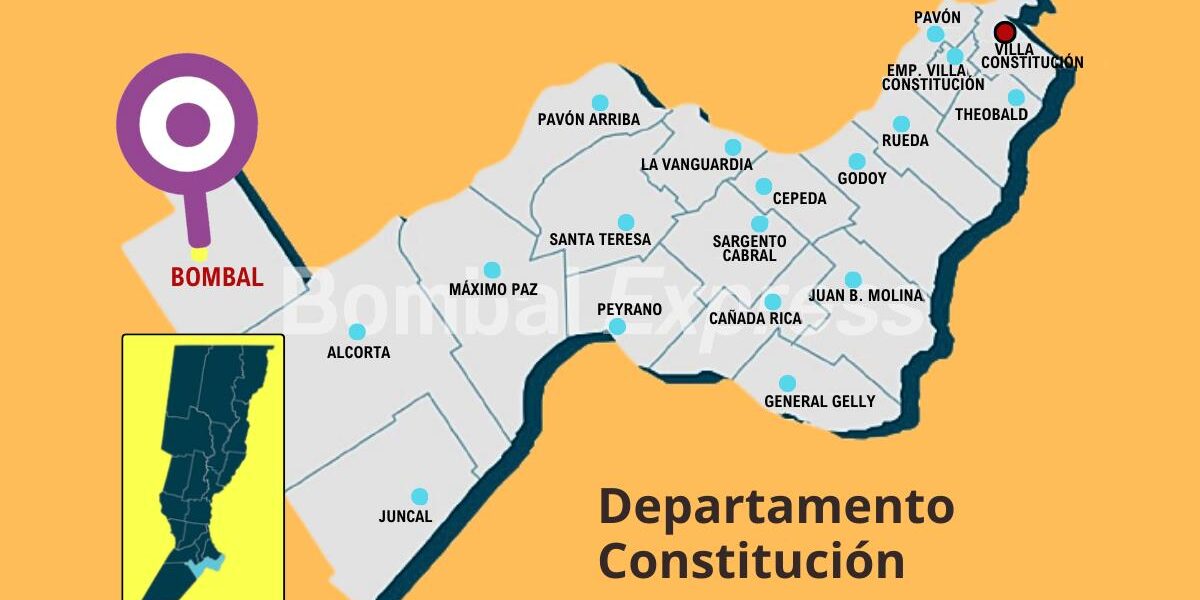 Mapa del lugar del edificio del Punto Violeta que se inaugura en Bombal.
