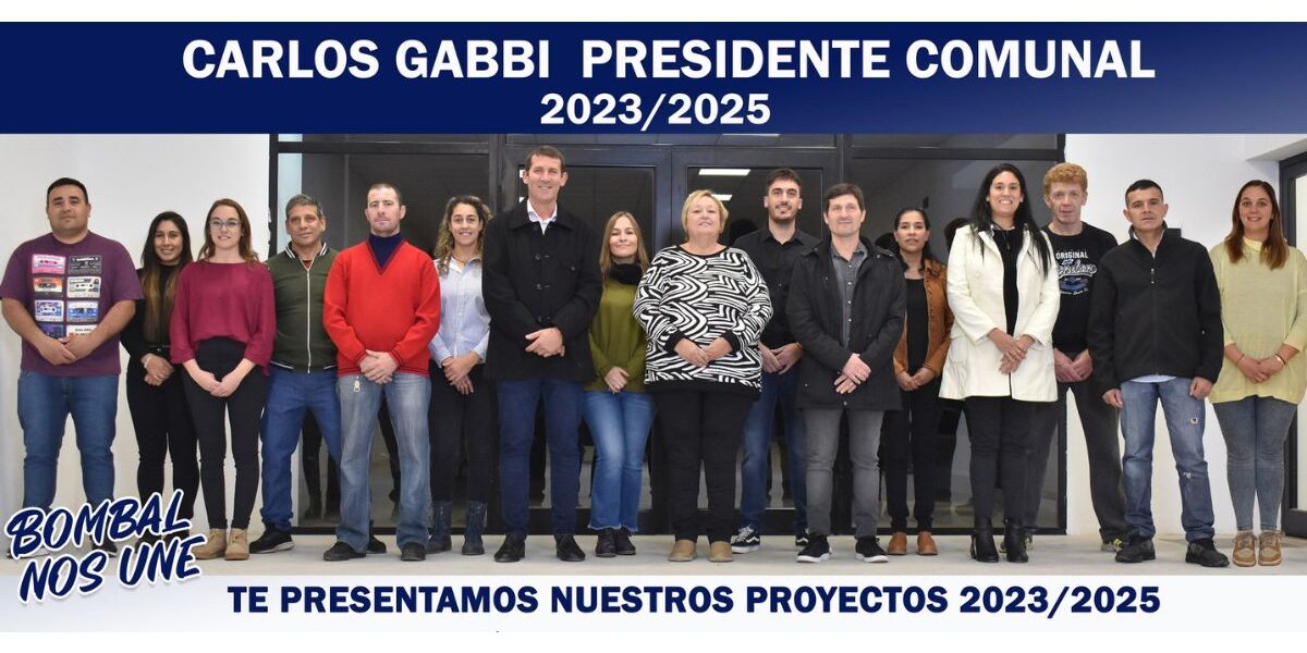 Los integrantes de la lista "Bombal nos Une", presentando los proyectos 2023-2025