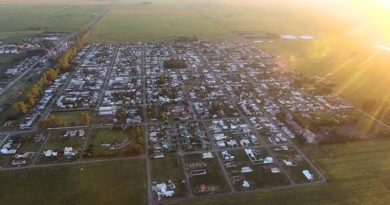 Vista aérea de Bombal, que cumplió 106 años de vida.